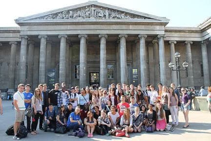 Cambridge summer school students at the British Museum